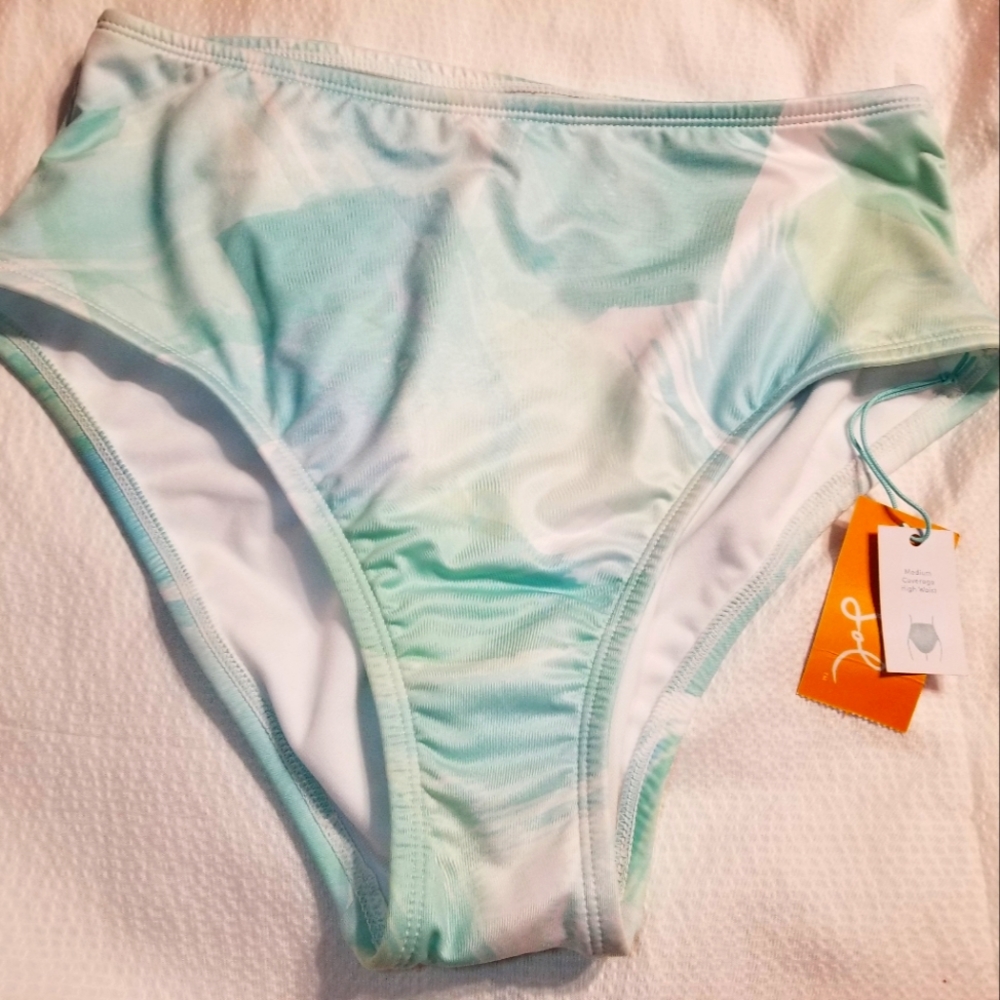 NWT MEDIUM COVERAGE HIGH WAIST VINTAGE STYLE SWIMSUIT BIKINI BOTTOM cute